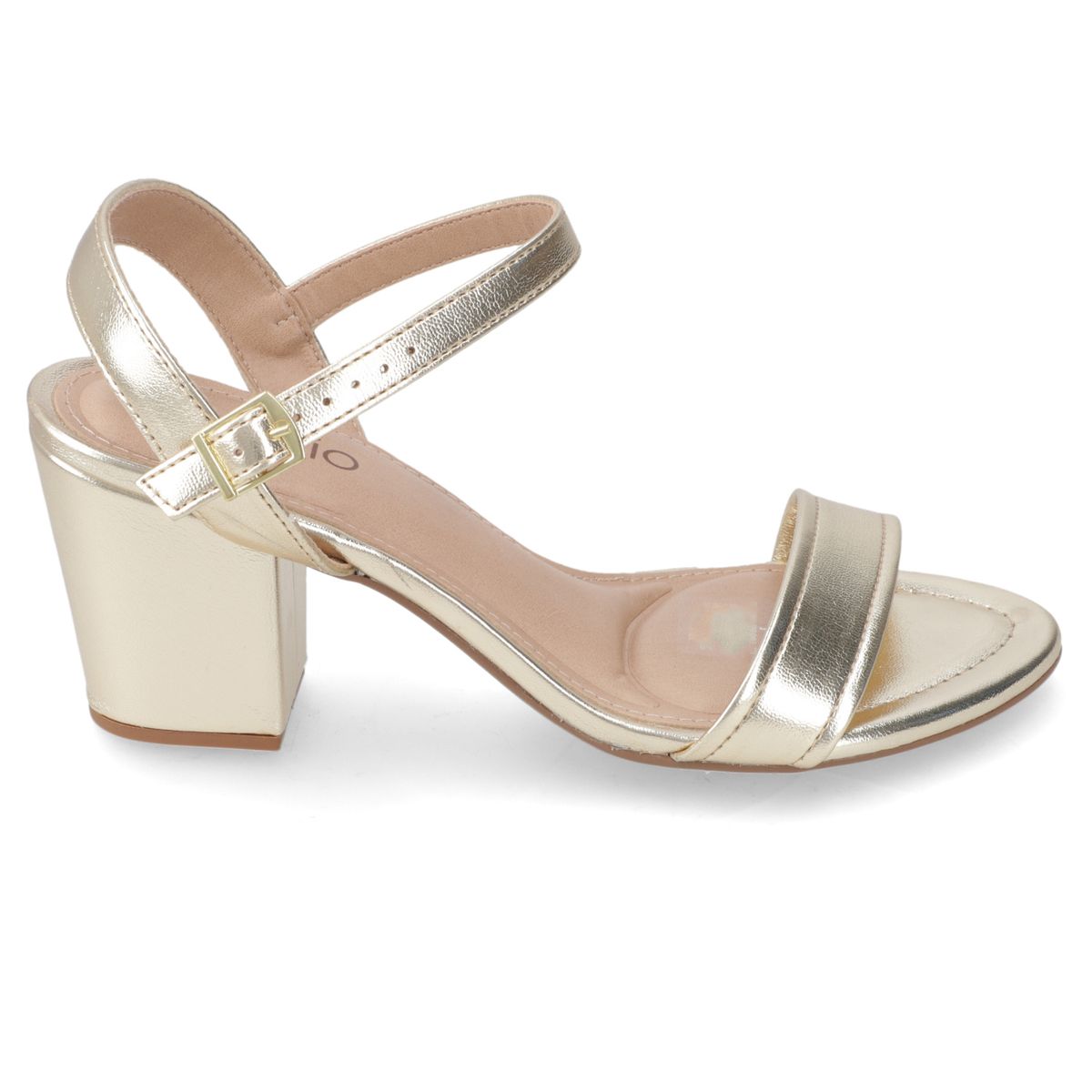 BEIRA RIO - Sandalia Taco Ancho 7 cm Beira Rio Dorado