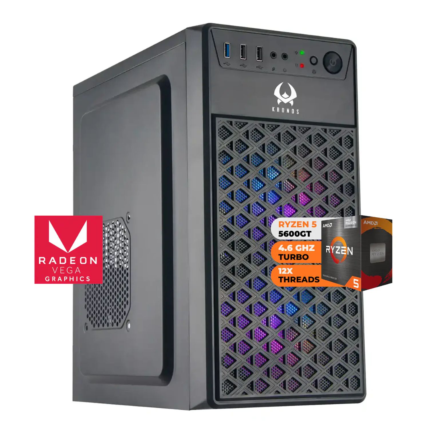 OEM PC Gamer Dreamfyre 5 Ryzen 5600GT 500GB M2 RAM 16GB 3200MHz D