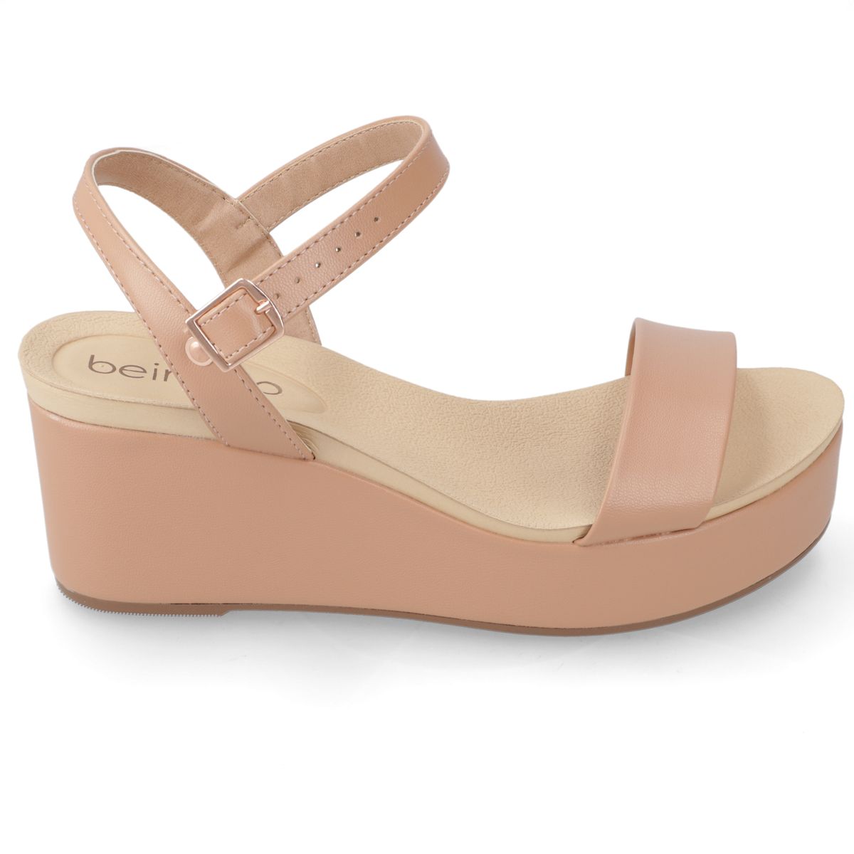 BEIRA RIO - Sandalia Taco Cuña Beira Rio Beige