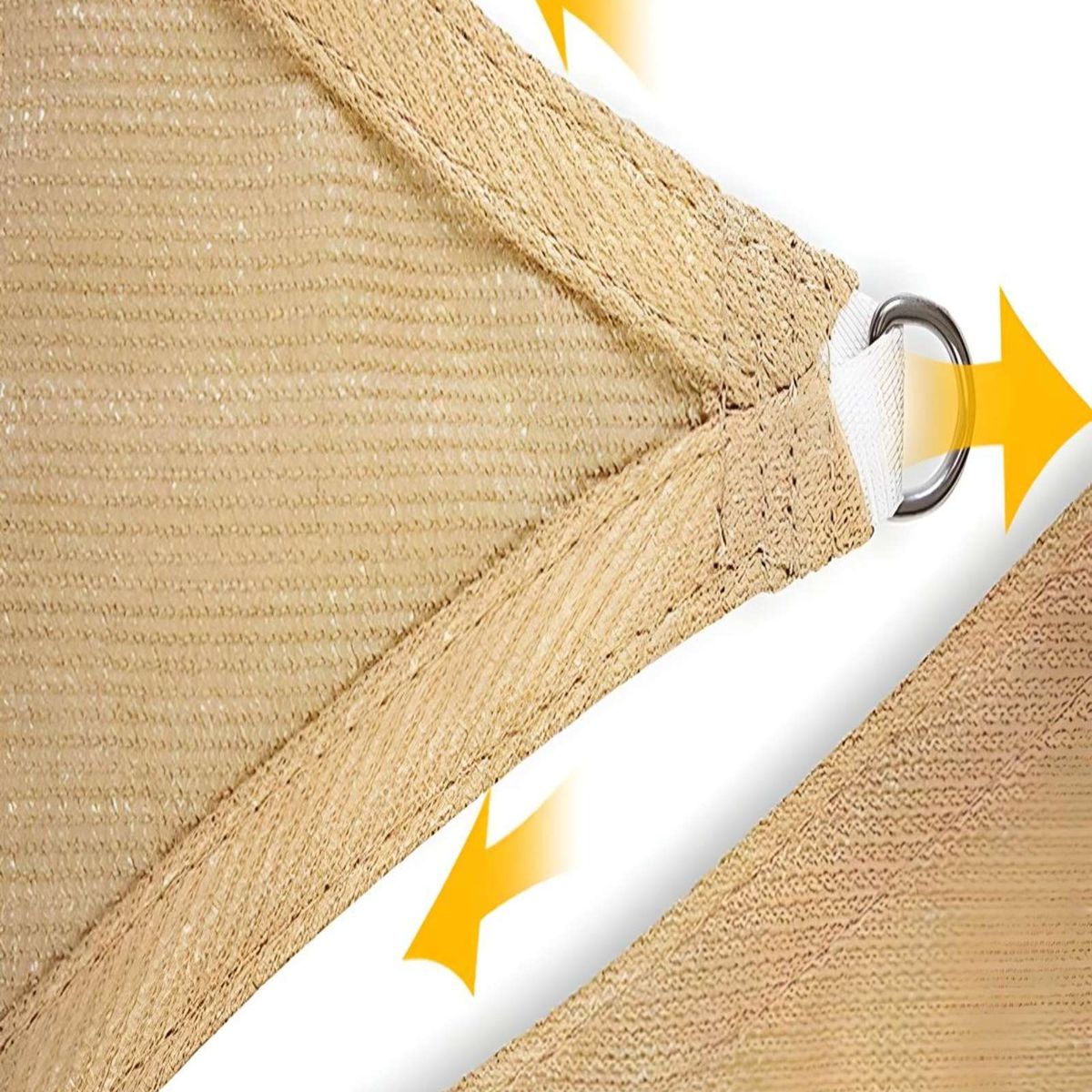 GENERICO - TOLDO VELA DE LONA 35 X 35 X 35 TRIANGULAR PARA SOMBRA PARASOL PERMEABLE