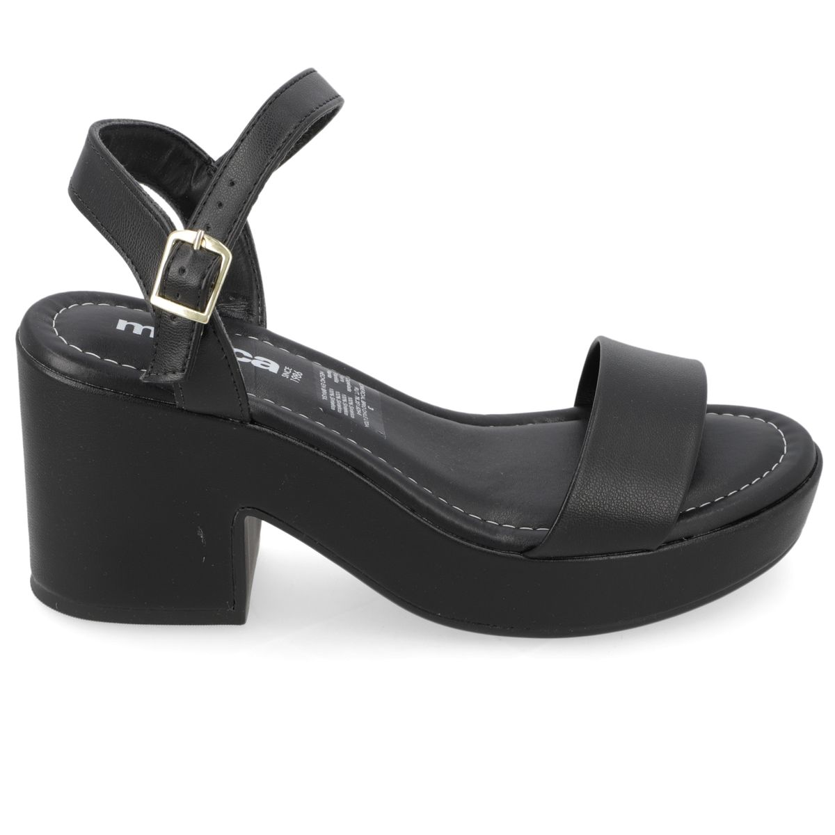 MOLECA - Sandalia Taco Ancho 5 cm Moleca Negro