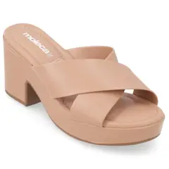 MOLECA - Sandalia Taco Ancho 5 cm Beige
