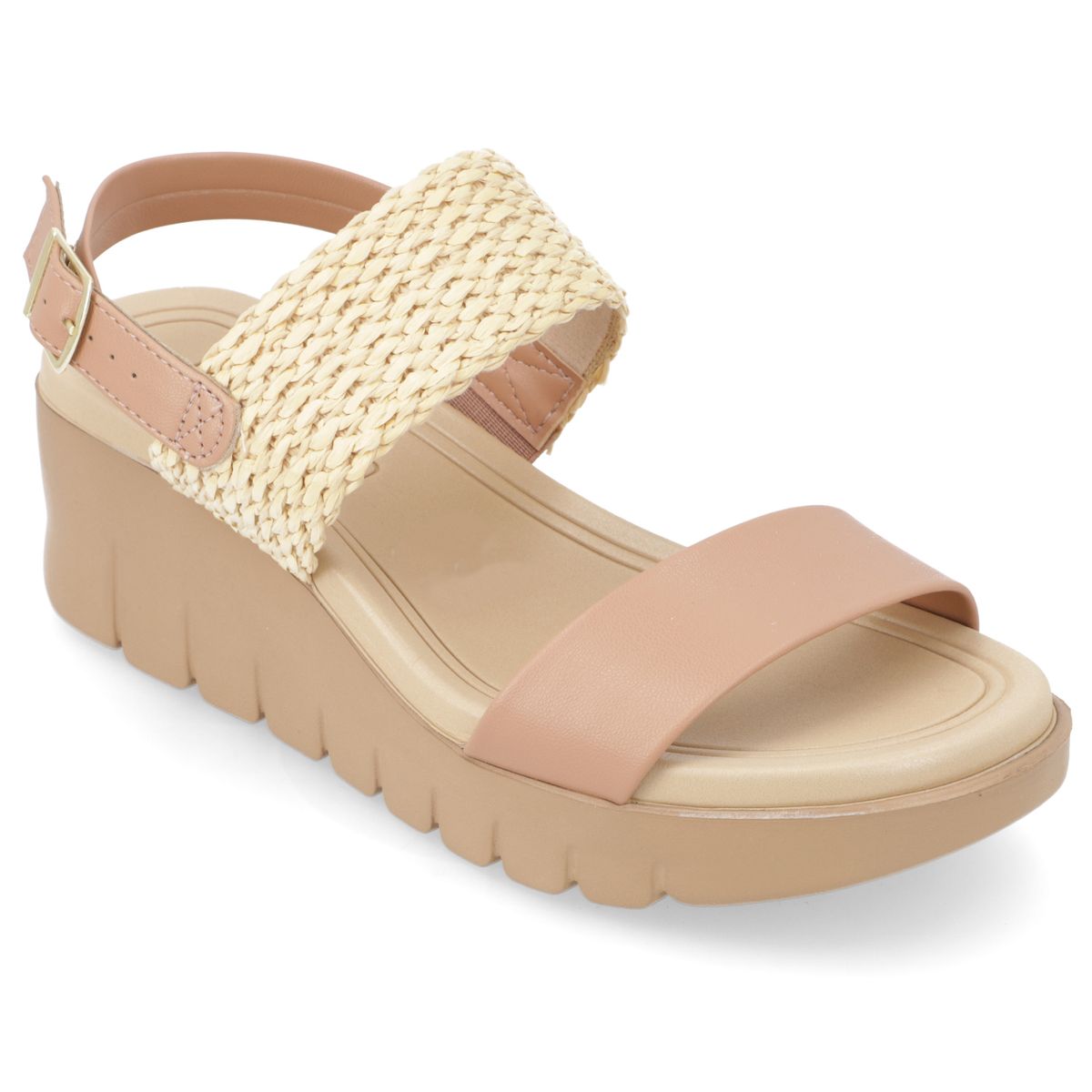 MOLECA - Sandalia Taco Cuña Moleca Beige