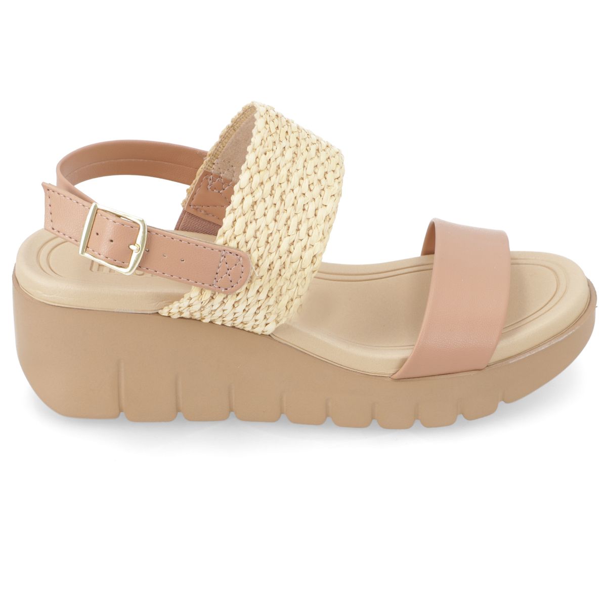 MOLECA - Sandalia Taco Cuña Moleca Beige
