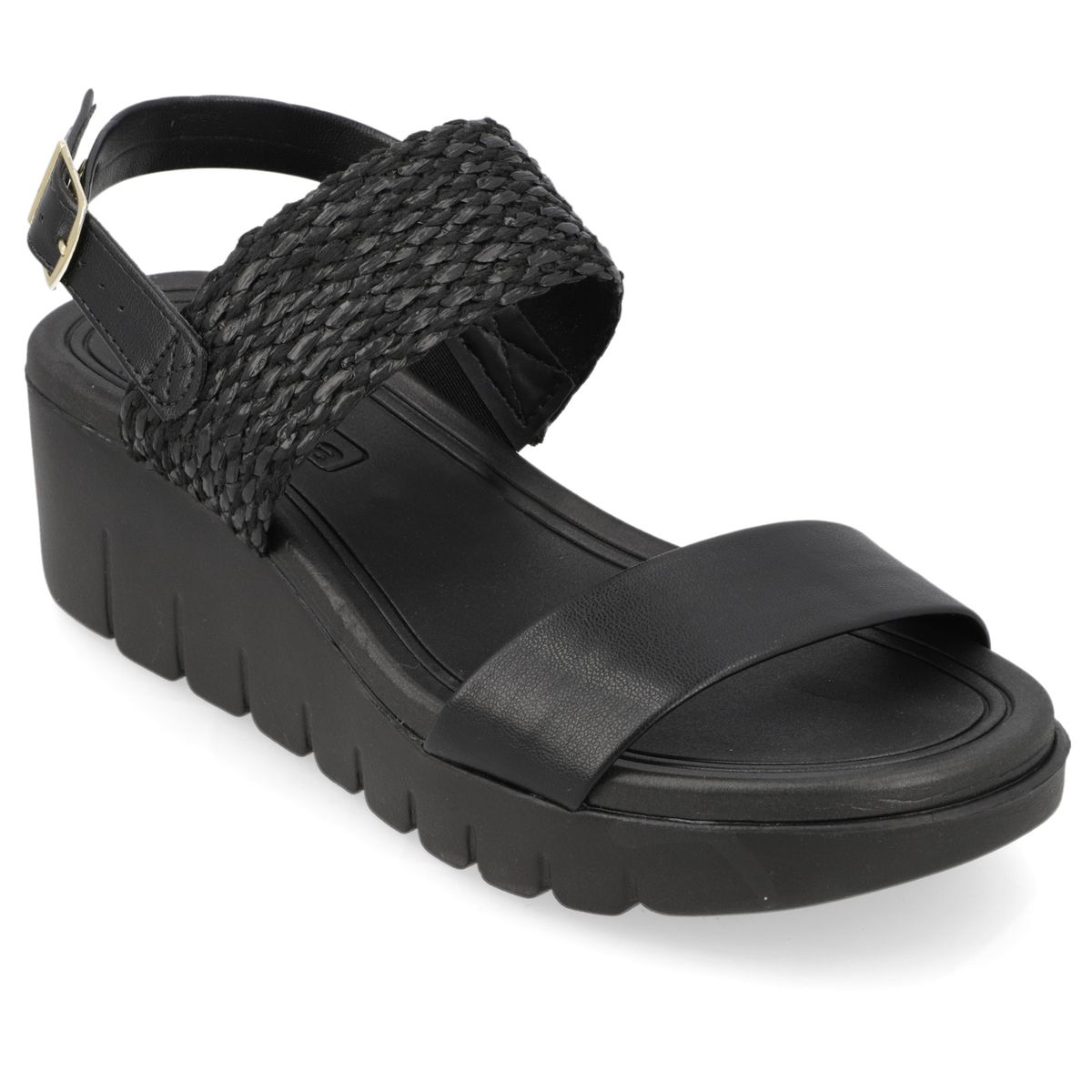 MOLECA - Sandalia Taco Cuña Moleca Negro