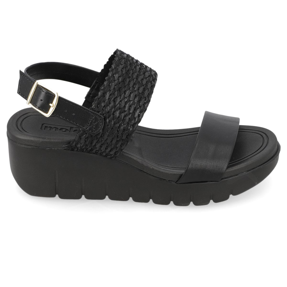 MOLECA - Sandalia Taco Cuña Moleca Negro