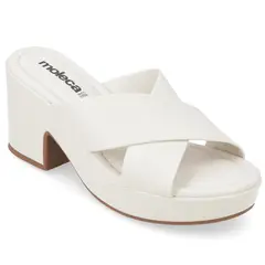 MOLECA - Sandalia Taco Ancho 5 cm Blanco