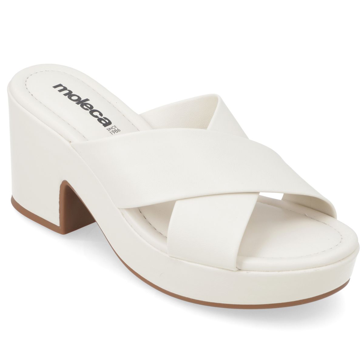 MOLECA - Sandalia Taco Ancho 5 cm Moleca Blanco