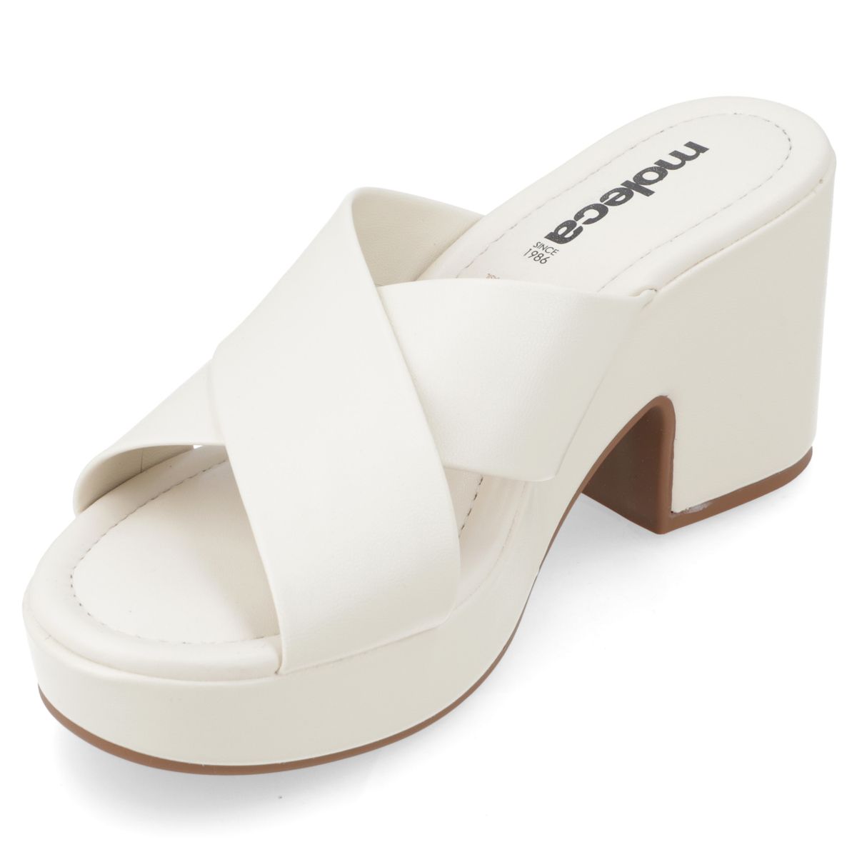 MOLECA - Sandalia Taco Ancho 5 cm Moleca Blanco