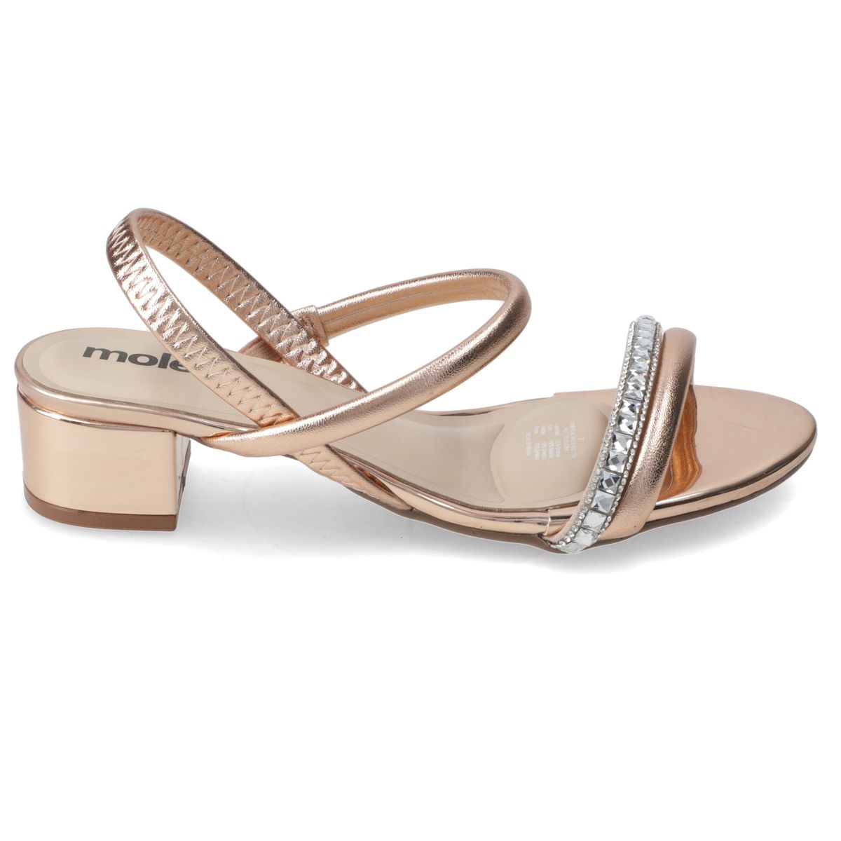 MOLECA - Sandalias Moleca Rose Gold Taco Bajo