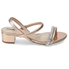 MOLECA - Sandalias Rose Gold Taco Bajo