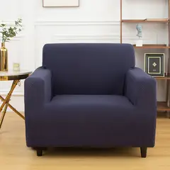 GENERICO - Funda Cubre Sofá Protectora Premium Cuadrille 1 Cuerpos Azul Marino