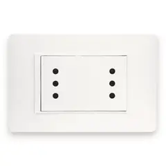 BTICINO - Enchufe embutido doble 10a blanco luzica