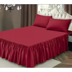 GENERICO - FALDON DE CAMA 2 PLAZAS CON FUNDAS DE ALMOHADA