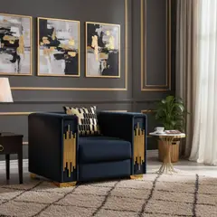 DANIELS - Sillón Elegante 1 Cuerpo Moderno Negro Spencer SF2003CH