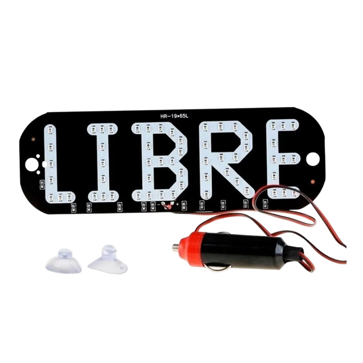 GENERICO - Letrero Taxi Libre Led Chupo 12-24v Blanco Rojo