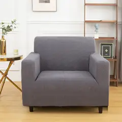 GENERICO - Funda Cubre Sofá Protectora Premium Cuadrille 1 Cuerpos Gris