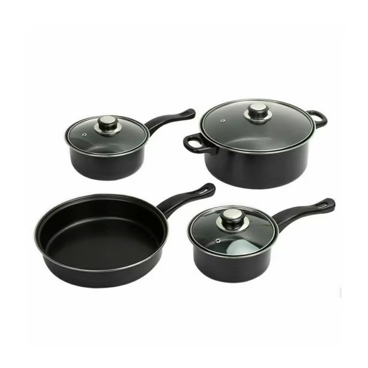 GENERICO - Juego Batería Ollas 7 Piezas Antiadherente
