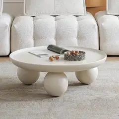 SANTU HOME & DECO - Mesa de Centro Redonda Escandinava Sphere