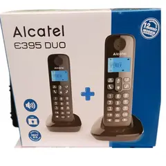 ALCATEL - Teléfono E395 Duo- 2 Auriculares Inalambricos - Negro