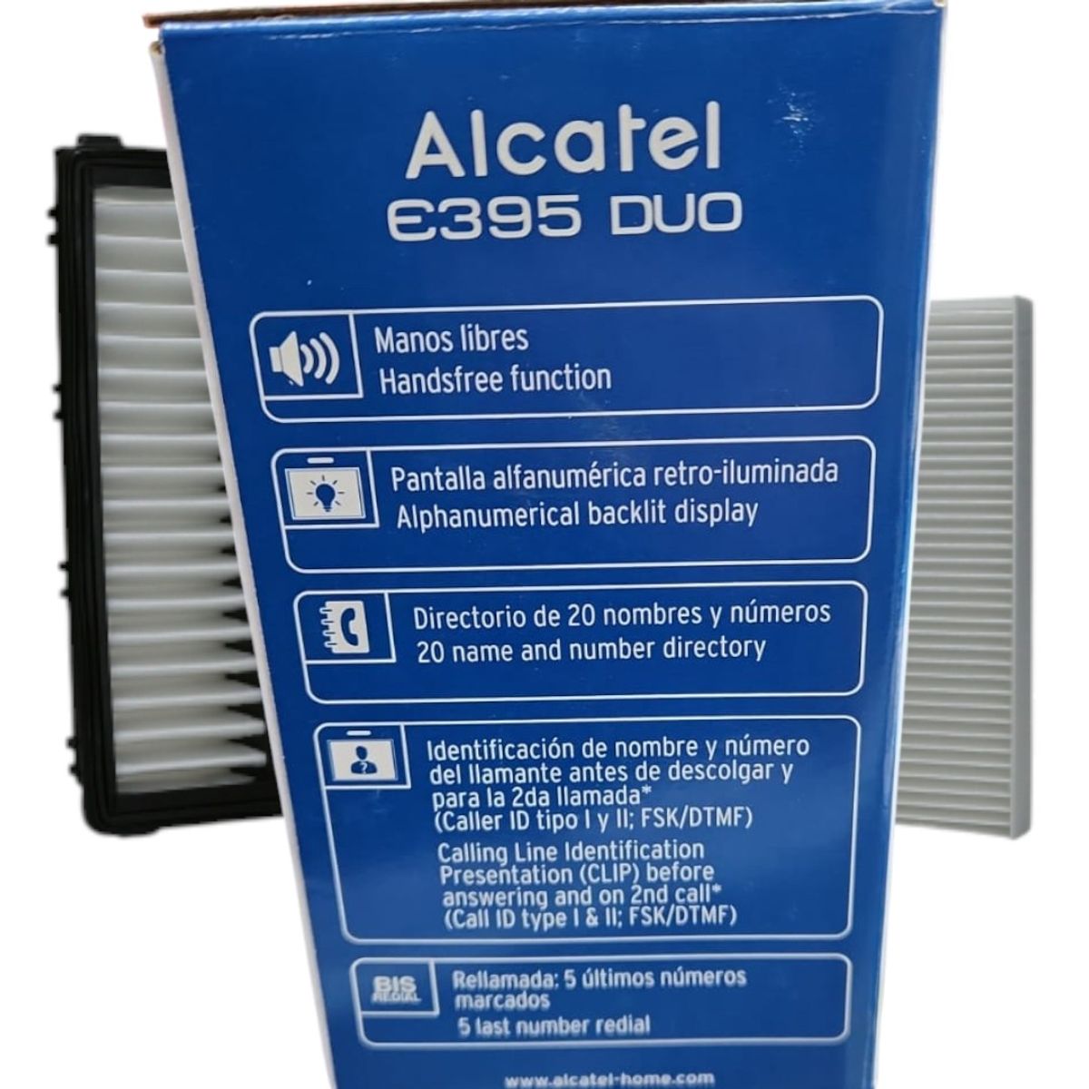 ALCATEL - Teléfono Alcatel E395 Duo- 2 Auriculares Inalambricos - Negro