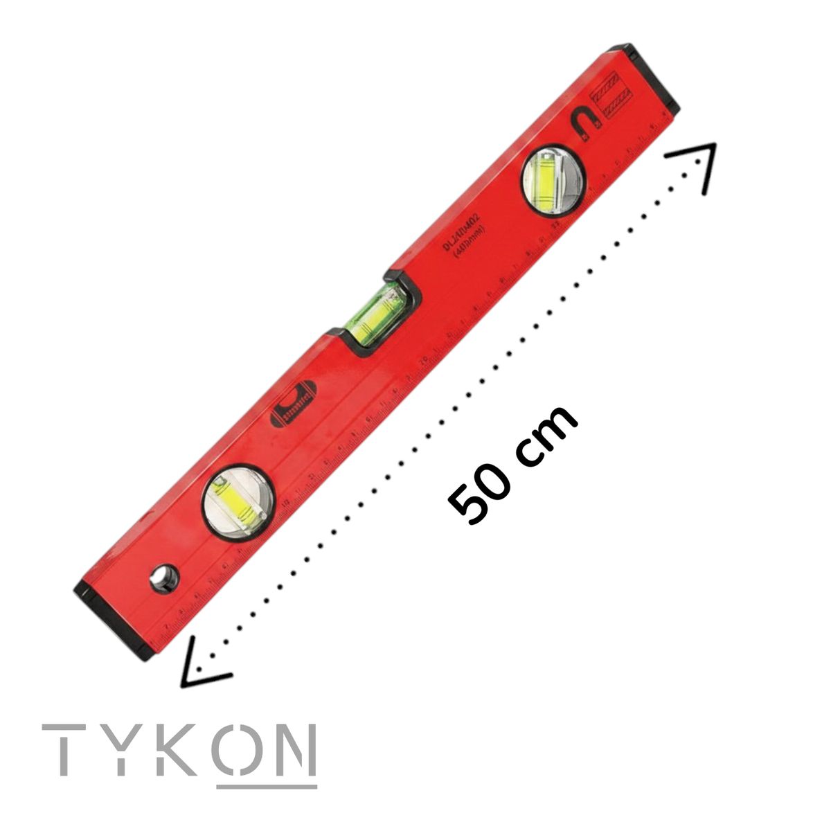 TYKON - Nivel de Mano 40cm Iman 3 Burbujas Magnetico