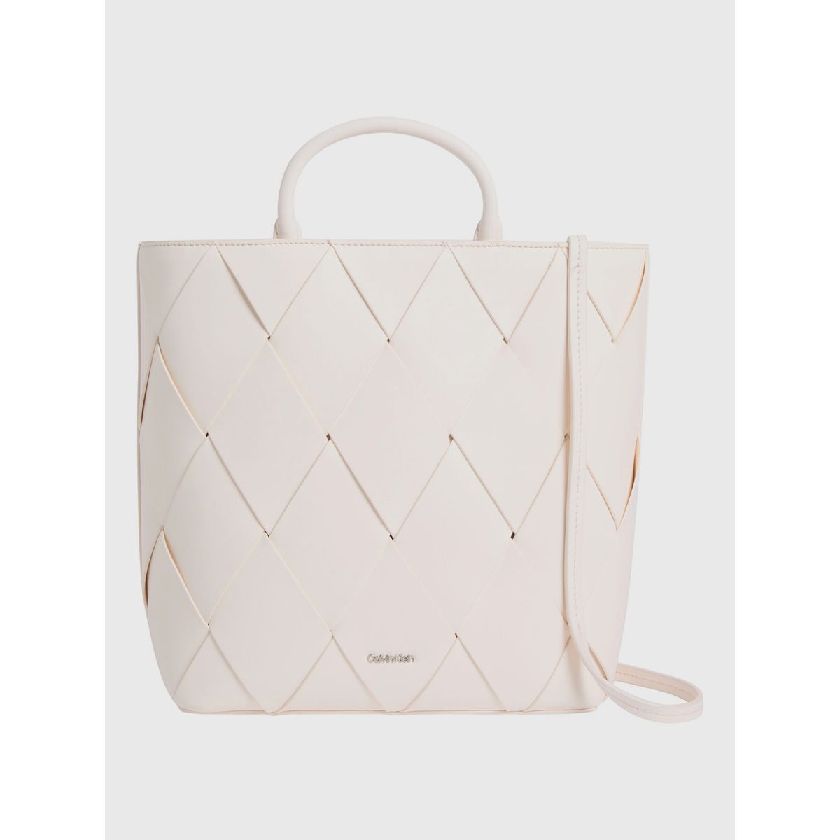 CALVIN KLEIN - Cartera Tote Ck Woven Blanco Calvin Klein