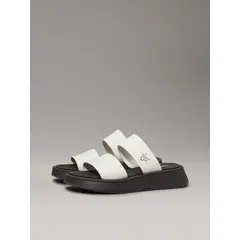 CALVIN KLEIN - Sandalias de Cuero Double Strap Negro