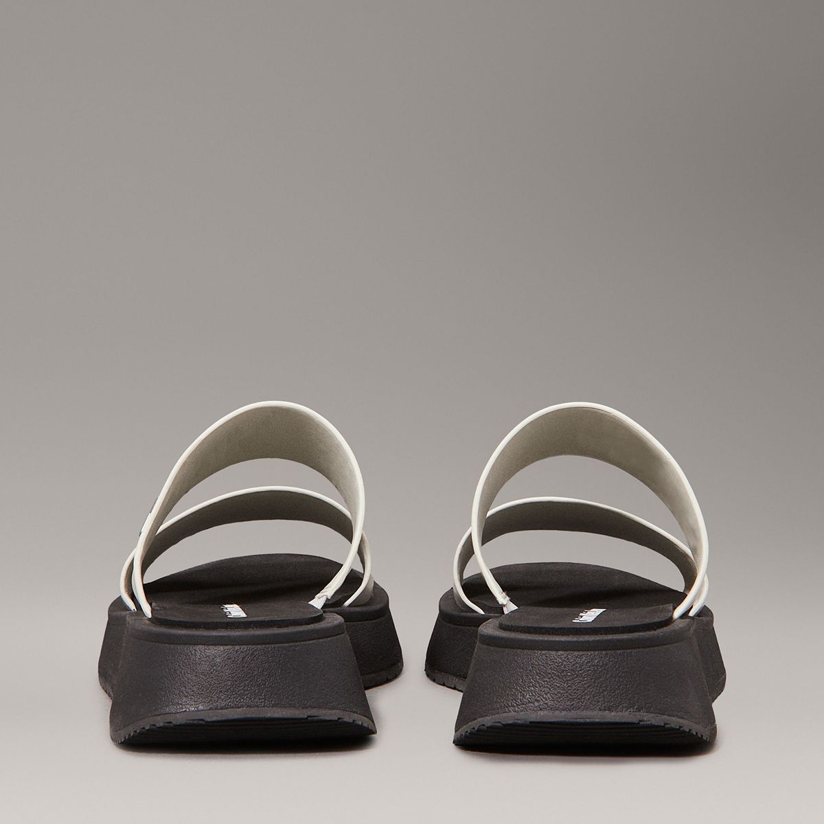 CALVIN KLEIN - Sandalias de Cuero Double Strap Negro Calvin Klein