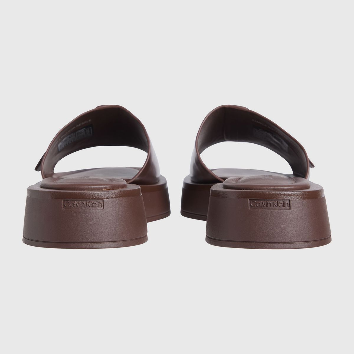CALVIN KLEIN - Sandalias de Cuero Flatform Cafe Calvin Klein