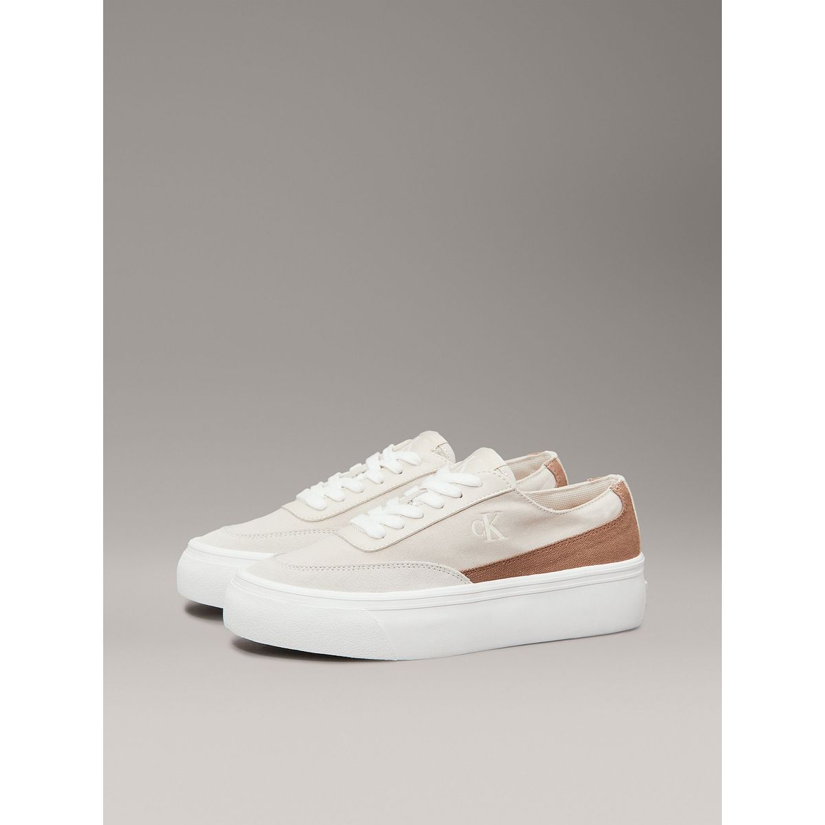CALVIN KLEIN - Zapatillas de Lona Flatform Beige Calvin Klein