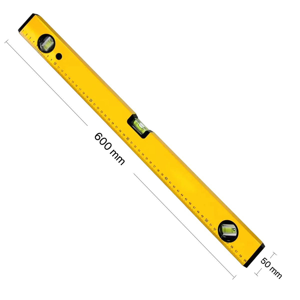 GENERICO - Nivel de Mano 60cm Iman 3 Burbujas Magnetico