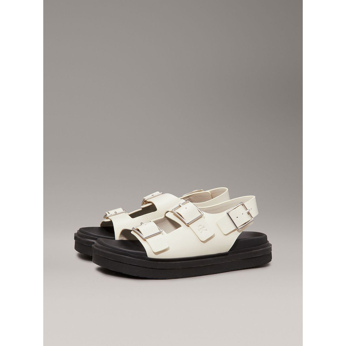 CALVIN KLEIN - Sandalias de Cuero con Hebilla Beige Calvin Klein