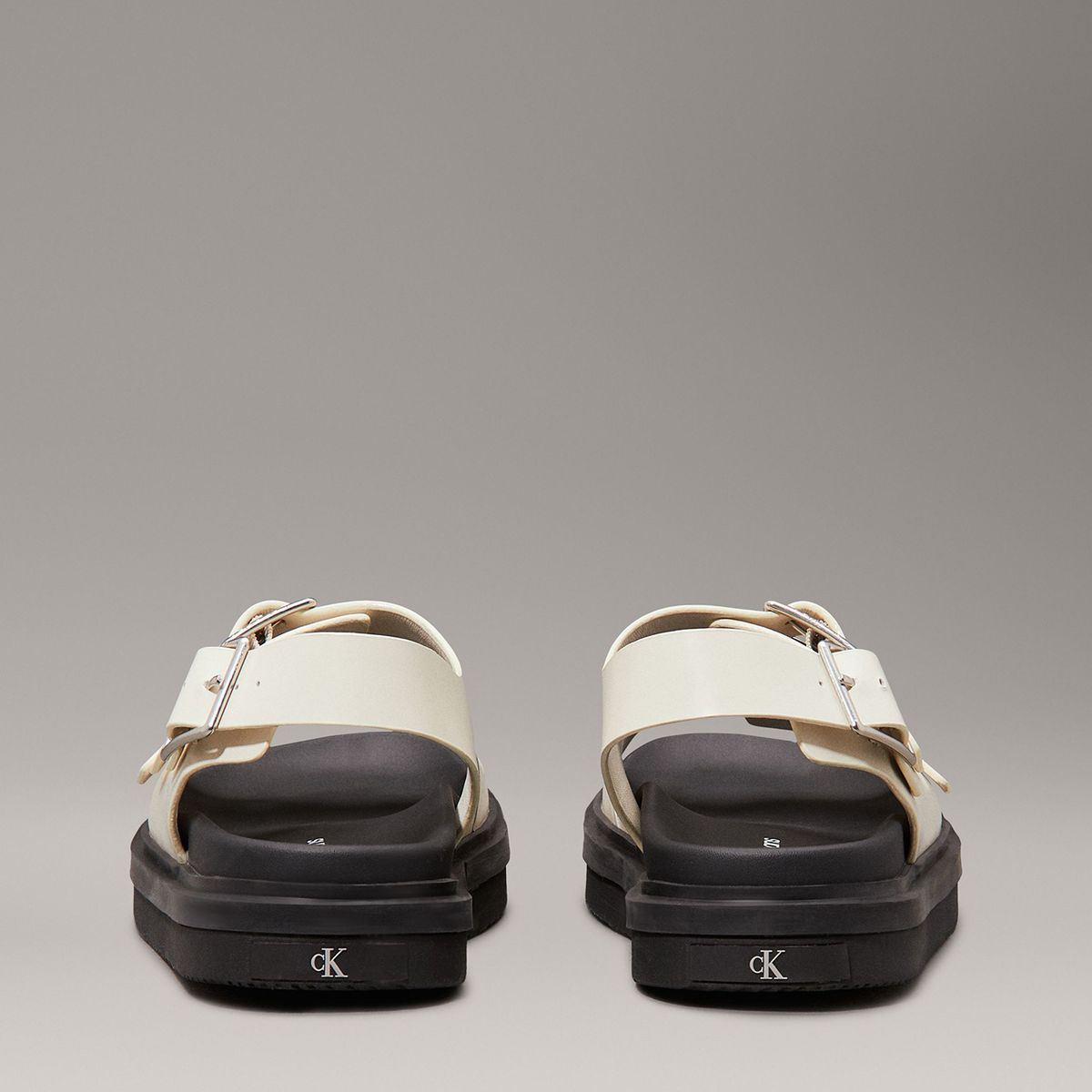 CALVIN KLEIN - Sandalias de Cuero con Hebilla Beige Calvin Klein