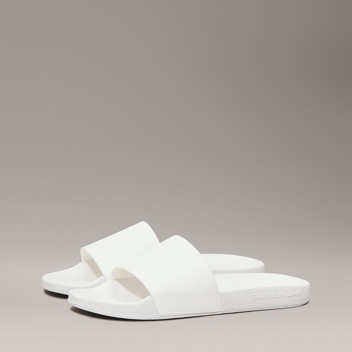 CALVIN KLEIN - Sandalias Slide Monogram Blanco Calvin Klein