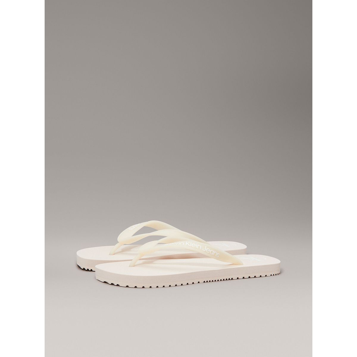 CALVIN KLEIN - Sandalias Transparente con Logo Beige Calvin Klein
