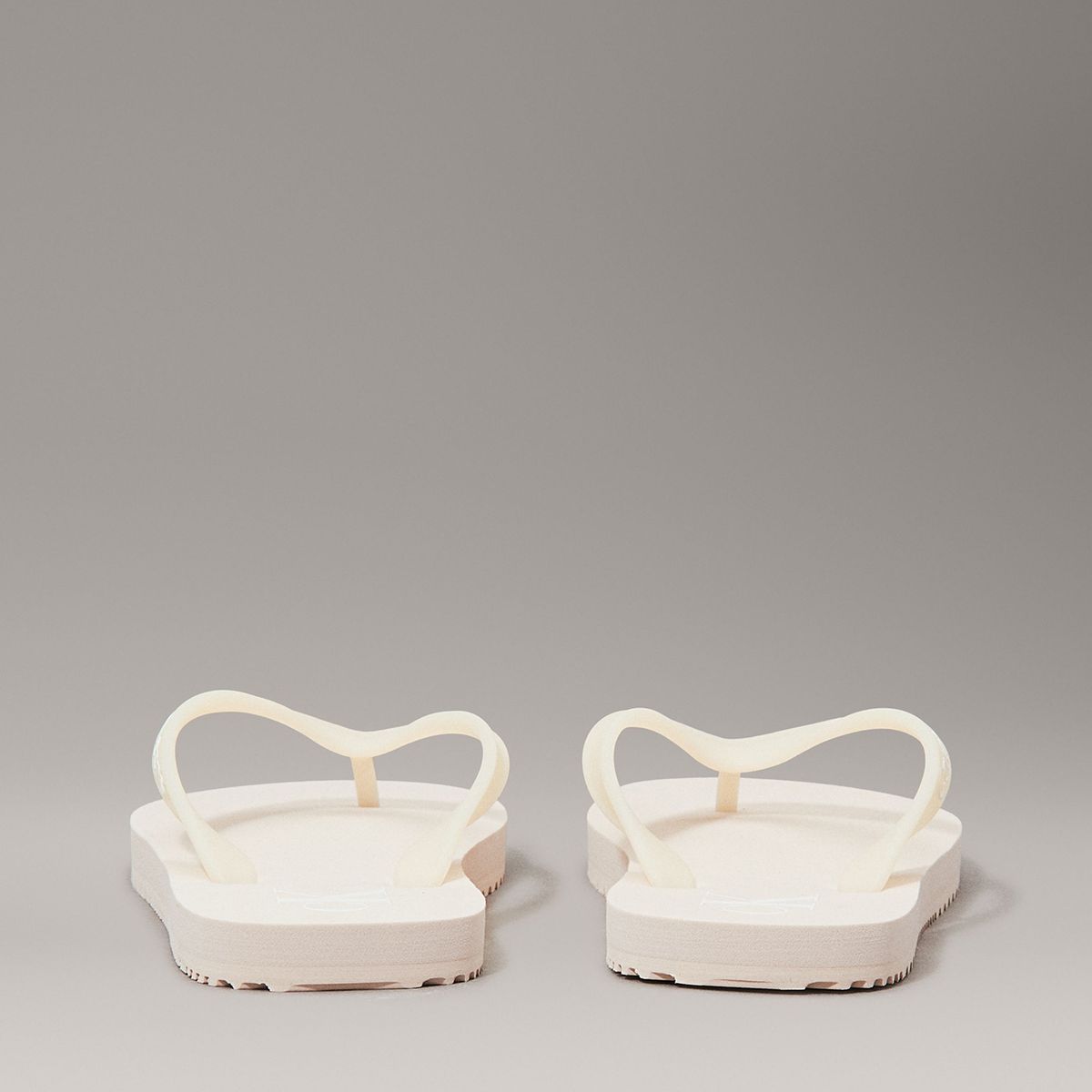CALVIN KLEIN - Sandalias Transparente con Logo Beige Calvin Klein