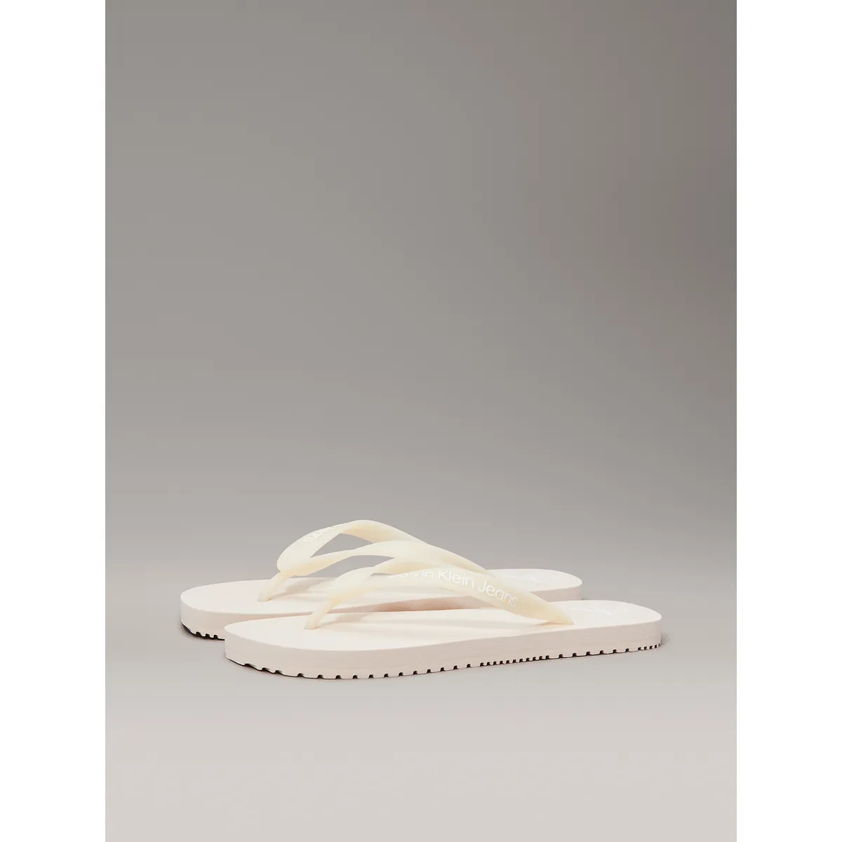 CALVIN KLEIN - Sandalias Transparente con Logo Beige Calvin Klein