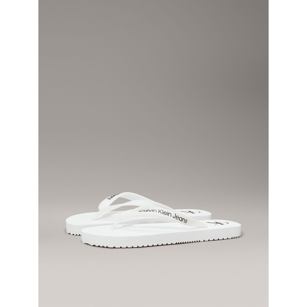 CALVIN KLEIN - Sandalias Transparente con Logo Blanco Calvin Klein