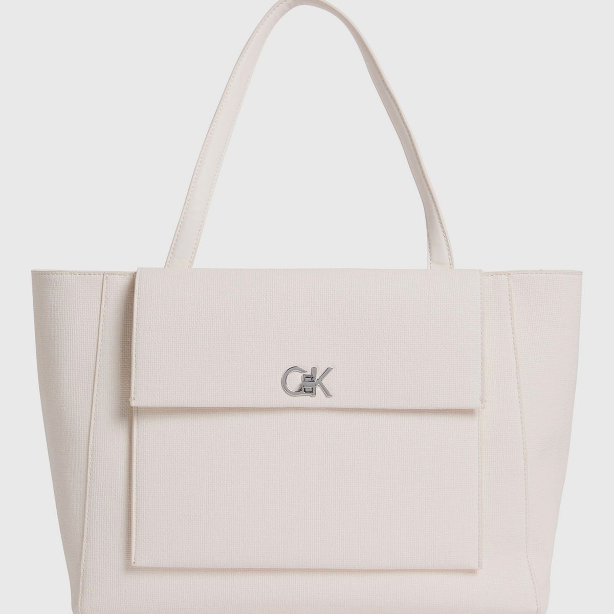 CALVIN KLEIN - Cartera Tote Ck Medium Blanco Calvin Klein