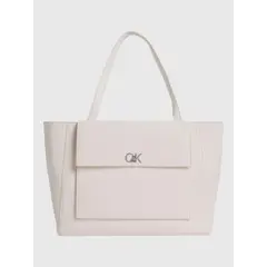 CALVIN KLEIN - Cartera Tote Ck Medium Blanco