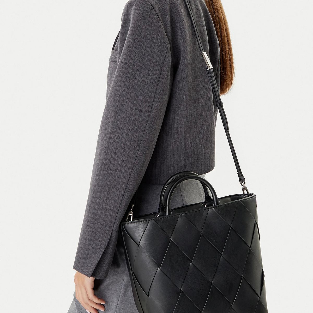 CALVIN KLEIN - Cartera Tote Ck Woven Negro Calvin Klein