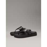 Sandalias de Cuero Eyelet Negro