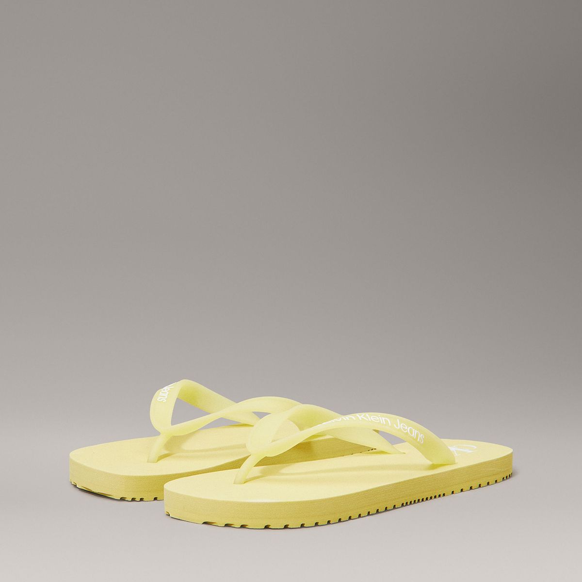 CALVIN KLEIN - Sandalias Transparente con Logo Amarillo Calvin Klein