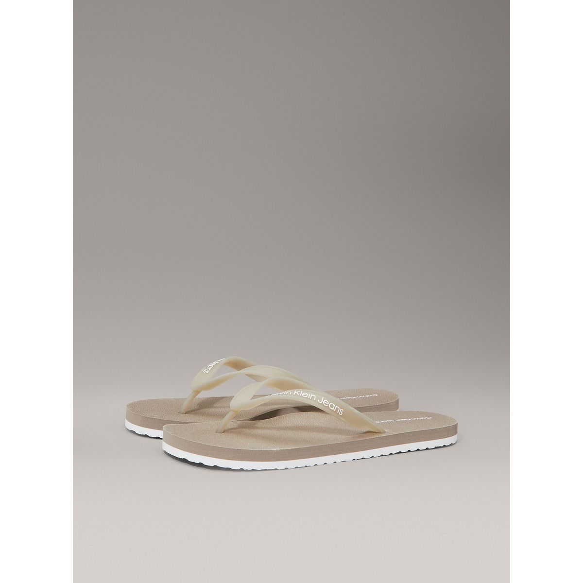 CALVIN KLEIN - Sandalias Classic con Logo Beige Calvin Klein