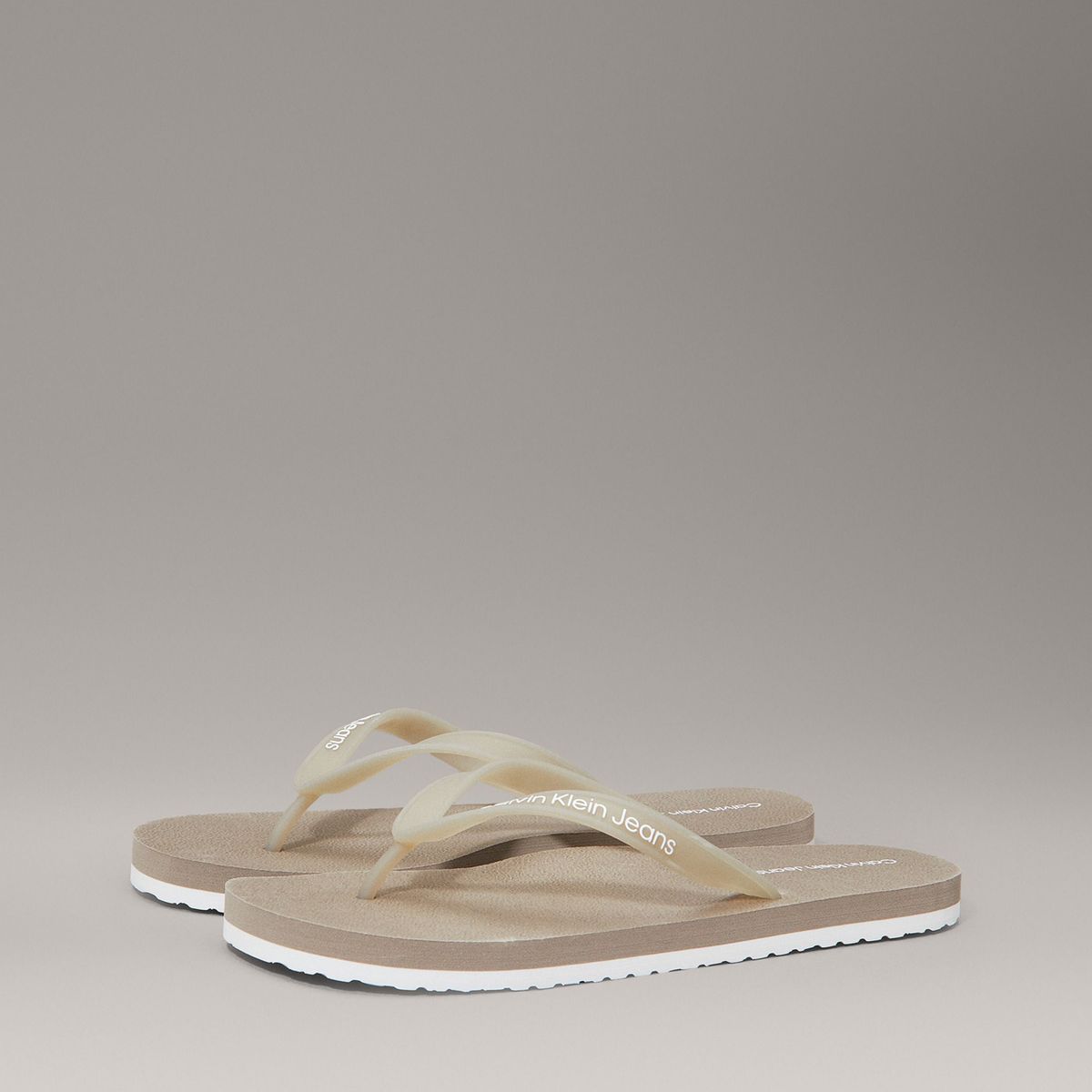 CALVIN KLEIN - Sandalias Classic con Logo Beige Calvin Klein