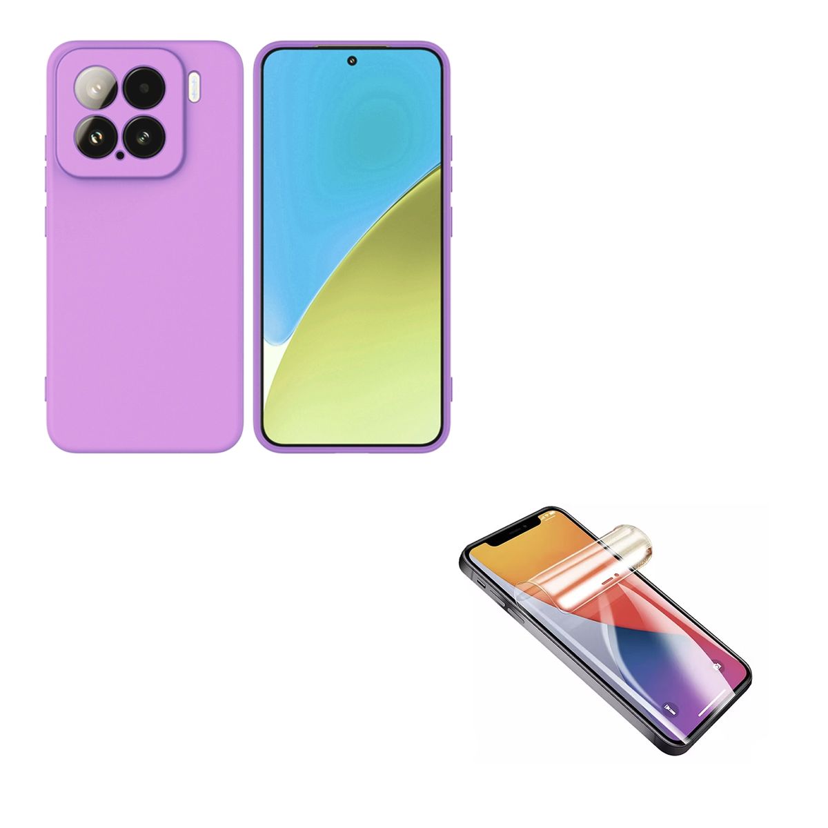 JOIGO - Carcasa Funda Mica Clear Para Xiaomi 15 Goma Lila