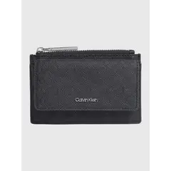 CALVIN KLEIN - Tarjetero Ck Must Zip Flap Negro
