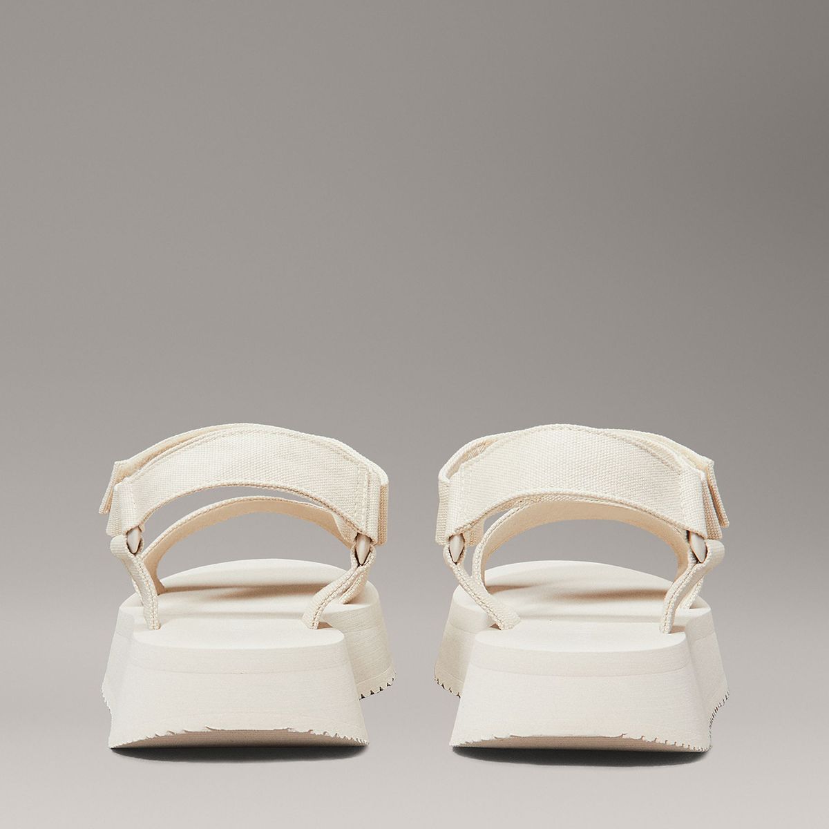 CALVIN KLEIN - Sandalias de Lona Velcro Webbing Beige Calvin Klein