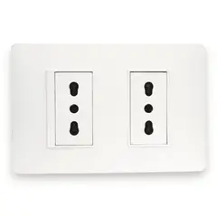 BTICINO - Enchufe embutido doble 2p+t 16a blanco armado Luzica